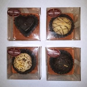 Candles in Chocolate Candy Shapes, Rich Dark and White Chocolate Scented (4 pc)